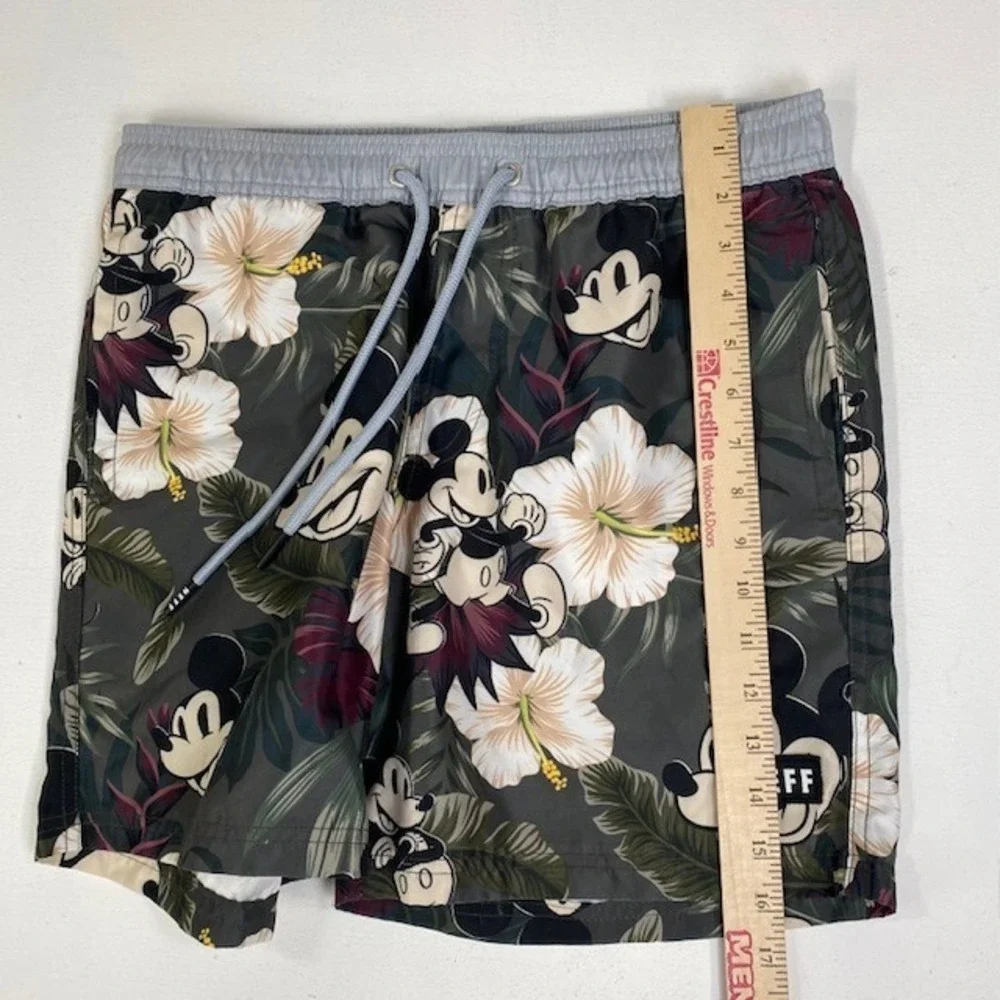 Neff‎ Disney Mickey Mouse Floral Swim Trunks Shorts Gray S